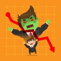 Businessman very angry transformation Royalty Free Stock Photo