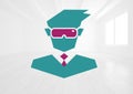 Businessman VR headset icon Royalty Free Stock Photo