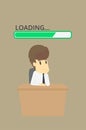 Businessman wait progress loading bar