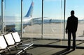 Businessman Waiting his Flight in Airport