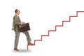 Businessman walking on drawing stairs Royalty Free Stock Photo