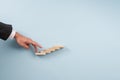 Businessman walking his fingers up the steps Royalty Free Stock Photo