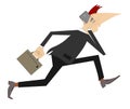 Businessman walking, holding briefcase and talking on the phone illustration Royalty Free Stock Photo