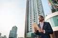 Businessman Walking Holding Table Concept