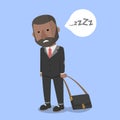 Businessman Walking Sleepy Color Illustration Royalty Free Stock Photo