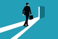 Businessman walking to secret door Royalty Free Stock Photo