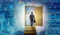 The businessman walking towards open door Royalty Free Stock Photo