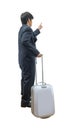 Businessman walking with trolley and bag Royalty Free Stock Photo