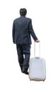 Businessman walking with trolley and bag Royalty Free Stock Photo