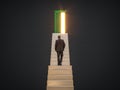 Businessman walking up on stairs to the door of opportunity for career development or business decision for new challenge, success Royalty Free Stock Photo