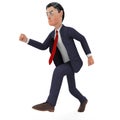 Businessman Walks Quickly Represents Fast Track And Brisk