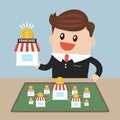 Businessman want to expand his business, franchise concept. Royalty Free Stock Photo