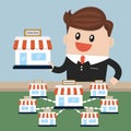 Businessman want to expand his business, franchise concept. Royalty Free Stock Photo