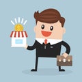 Businessman want to expand his business, Franchise Concept. Royalty Free Stock Photo