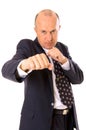 Businessman want to fight with his competitor Royalty Free Stock Photo