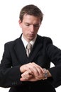 Businessman with watch Royalty Free Stock Photo