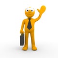 Businessman waving a greeting Royalty Free Stock Photo