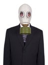 Businessman Wearing Gas Mask