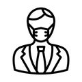 Businessman Wearing mask Vector Icon which can easily modify or edit Royalty Free Stock Photo