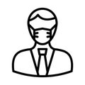 Businessman Wearing mask Vector Icon which can easily modify or edit Royalty Free Stock Photo