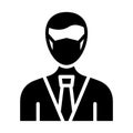 Businessman Wearing mask Vector Icon which can easily modify or edit Royalty Free Stock Photo