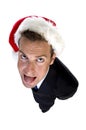 Businessman wearing santa cap Royalty Free Stock Photo