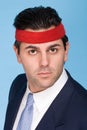 Businessman wearing a sweatband