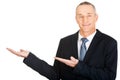 Businessman with welcome gesture Royalty Free Stock Photo