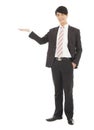 Businessman with welcome and showing gesture Royalty Free Stock Photo