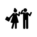 Businessman, woman, document, think icon. Element of businessman pictogram icon. Premium quality graphic design icon. Signs and Royalty Free Stock Photo