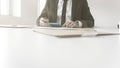 Businessman working on balancing his books Royalty Free Stock Photo