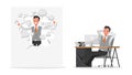 Businessman working character vector design no19 Royalty Free Stock Photo