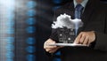Businessman working with a Cloud Computing Royalty Free Stock Photo