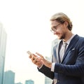 Businessman Working Connecting Smart Phone Concept Royalty Free Stock Photo