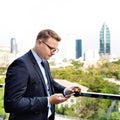 Businessman Working Connecting Smart Phone Concept Royalty Free Stock Photo