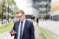 Businessman Working Connecting Smart Phone Concept Royalty Free Stock Photo