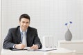 Businessman working at desk