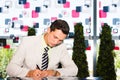 Businessman working with documents