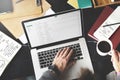 Businessman Working Email Writing Workplace Concept Royalty Free Stock Photo