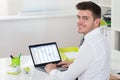 Businessman Working With Gantt Chart On Laptop Royalty Free Stock Photo