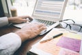 Businessman working with laptop.business technology lifestyle. Royalty Free Stock Photo