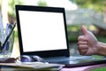 Businessman working on laptop computer Royalty Free Stock Photo