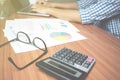 Businessman working at a laptop for new marketing. Business Concepts Royalty Free Stock Photo