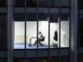 Businessman Working Late Night In Office Royalty Free Stock Photo