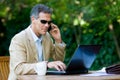 Businessman working outdoor Royalty Free Stock Photo