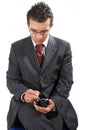 Businessman working with PDA Royalty Free Stock Photo