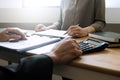 Businessman working process at office.people coworkers work together, making conversation with partners Royalty Free Stock Photo