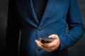 businessman working using mobile phones with customers and plan business strategies, working concepts using technology in most Royalty Free Stock Photo