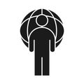 Businessman world business management developing successful silhouette style icon