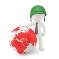 Businessman with World Map Globe